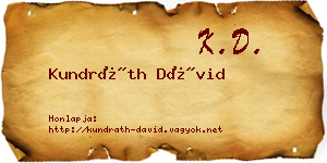 Kundráth Dávid névjegykártya